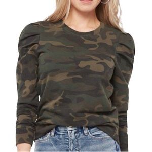 RD Style Camo Camouflage Puff Sleeve Cropped sweatshirt extra small